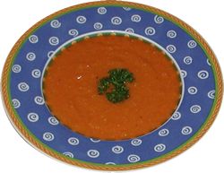 Sopa de zanahorias y arvejas