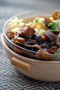 Ensalada de berenjena y chauchas