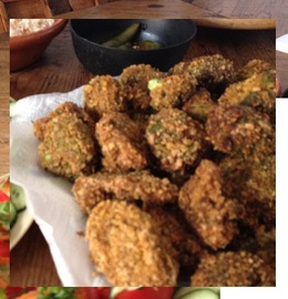 Palomitas empanizadas de hongos y brocoli