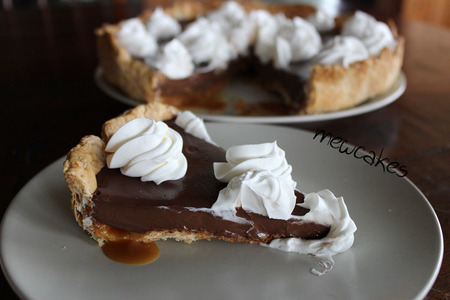 Tarta de chocolate y caramelo salado