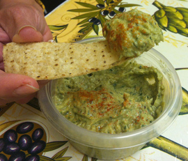 Guacamole de brocoli con crudités