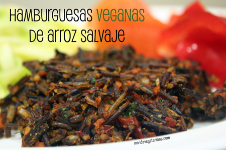 Hamburguesas veganas de arroz salvaje