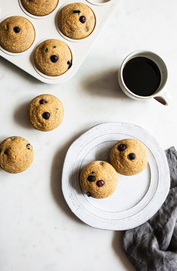 Muffins de arándanos vegana maíz