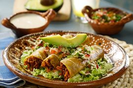 Taquitos dorados de jamaica